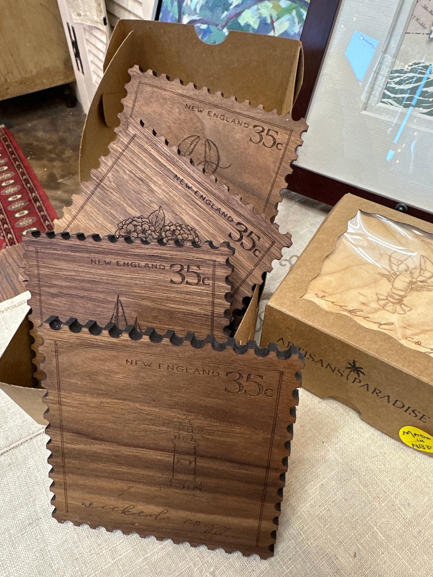 NE Stamp Coasters | Artisans Paradise-Newburyport