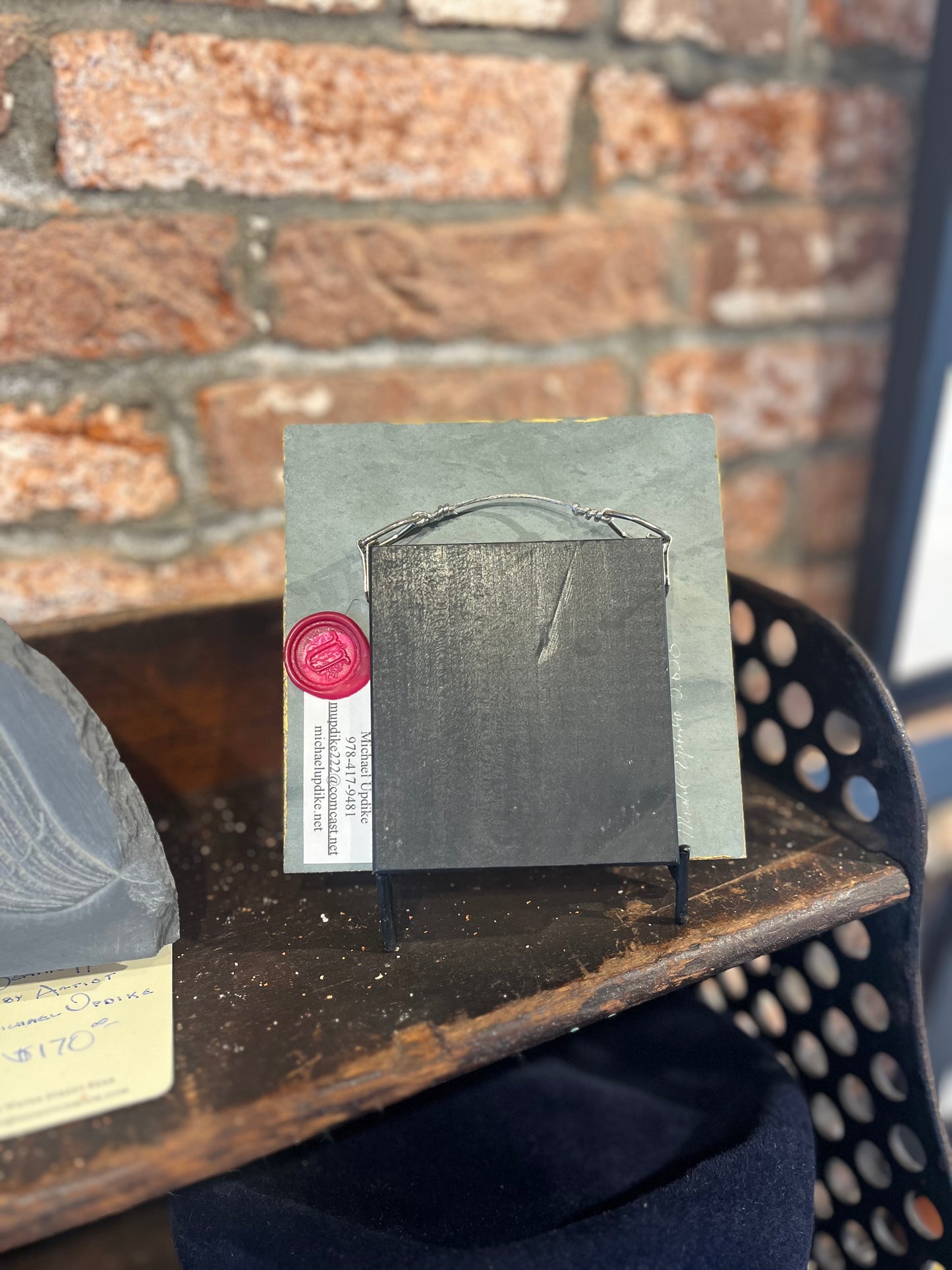 Carved Labrador on square Slate | Updike