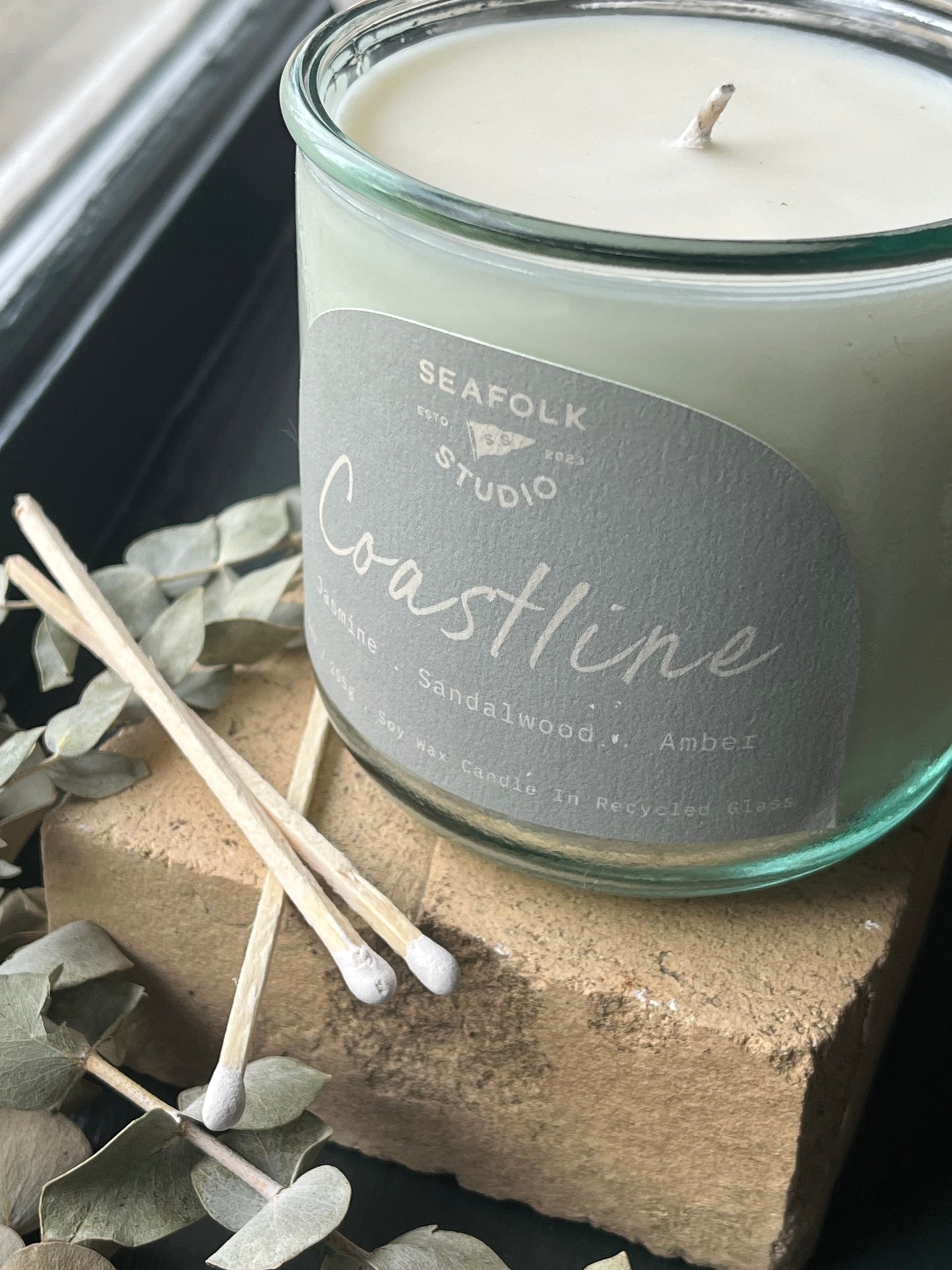 "Coastline" Candle | 10 oz in Recycled Glass
