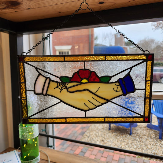 Sailor's Tattoo Handshake | Stained Glass