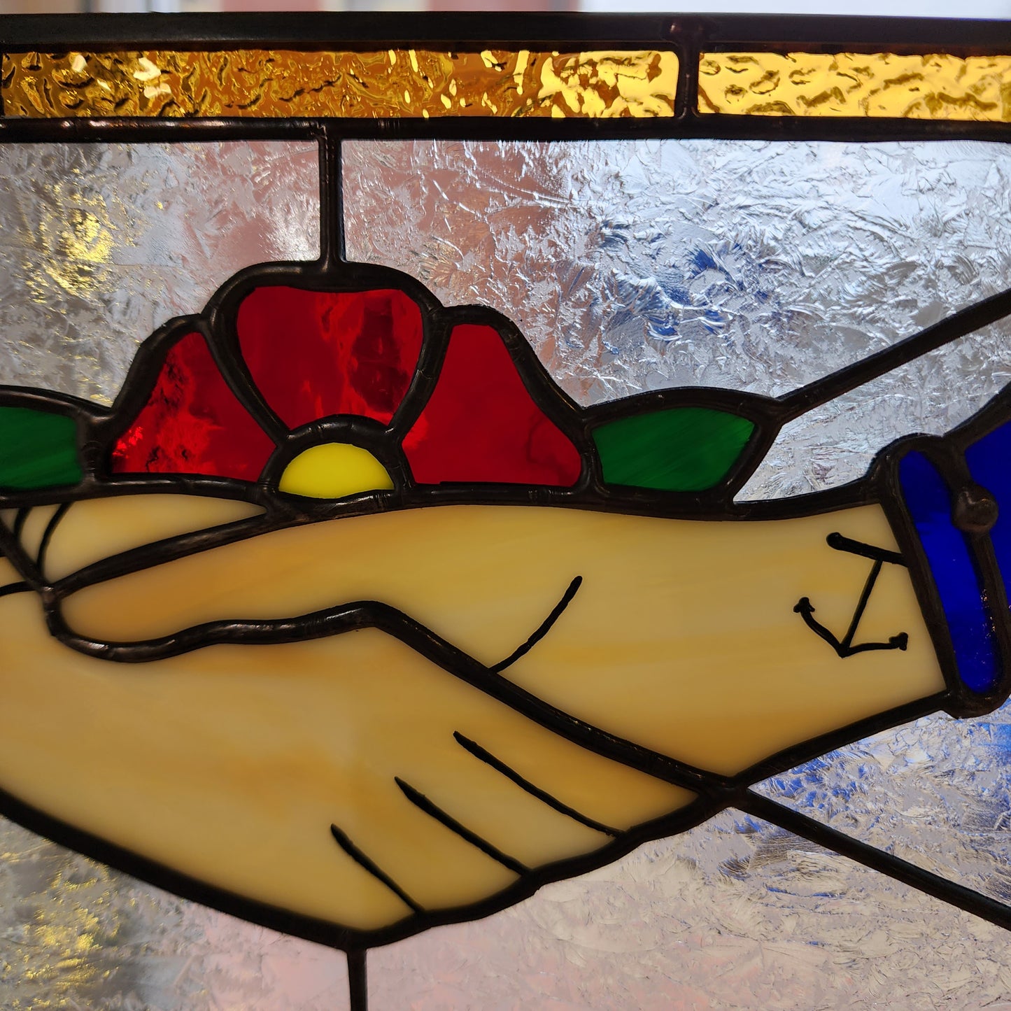 Sailor's Tattoo Handshake | Stained Glass