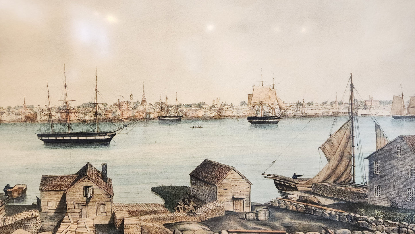 1848 Lithograph | Giclee Print | "View of Newburyport" by FH Lane