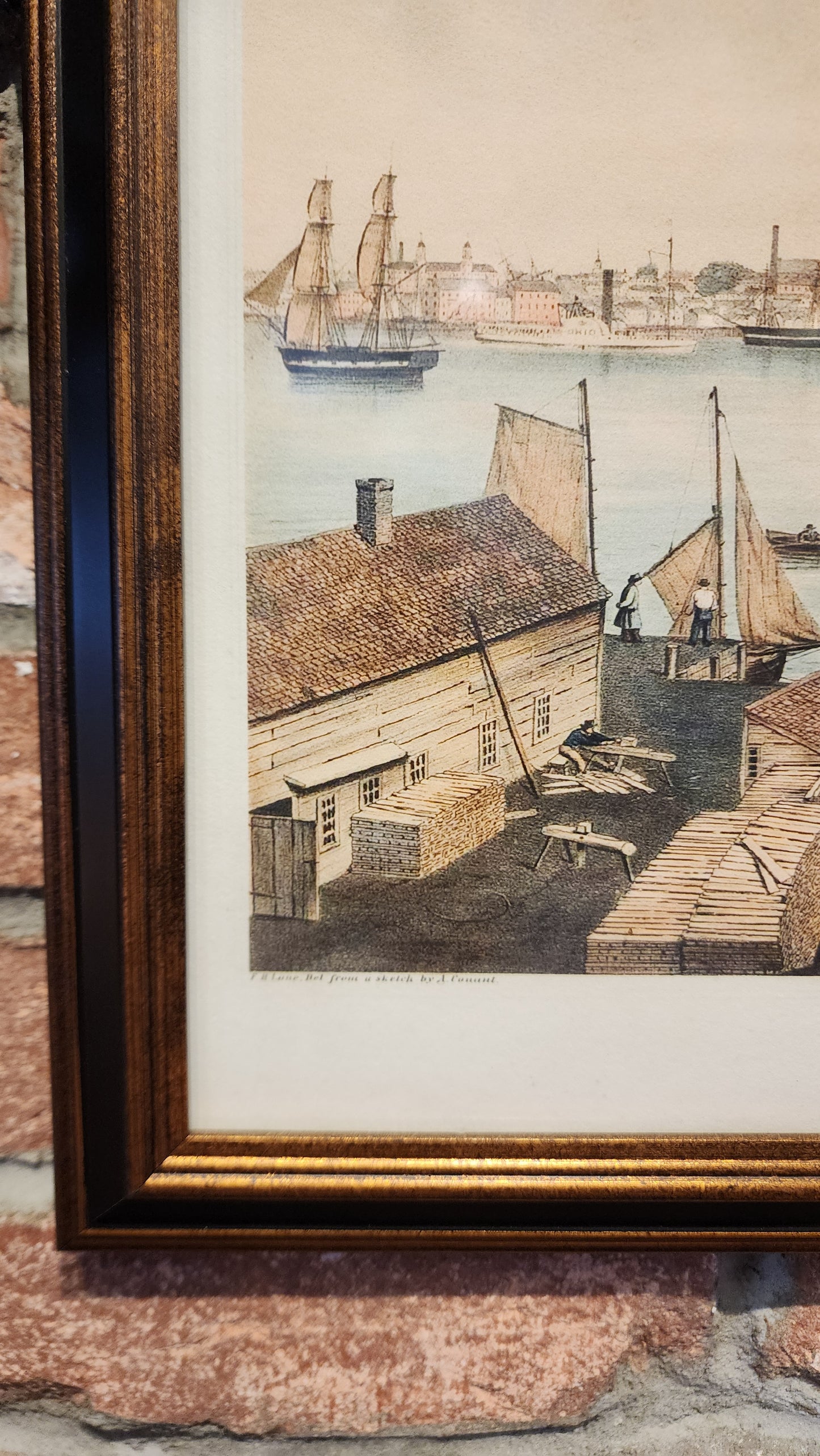 1848 Lithograph | Giclee Print | "View of Newburyport" by FH Lane