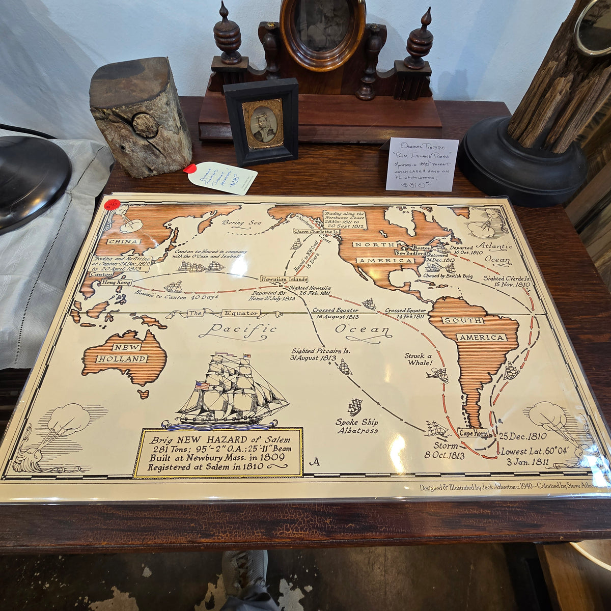 Voyage of the New Hazard | Pictorial Map by Jack Atherton | Giclee Print