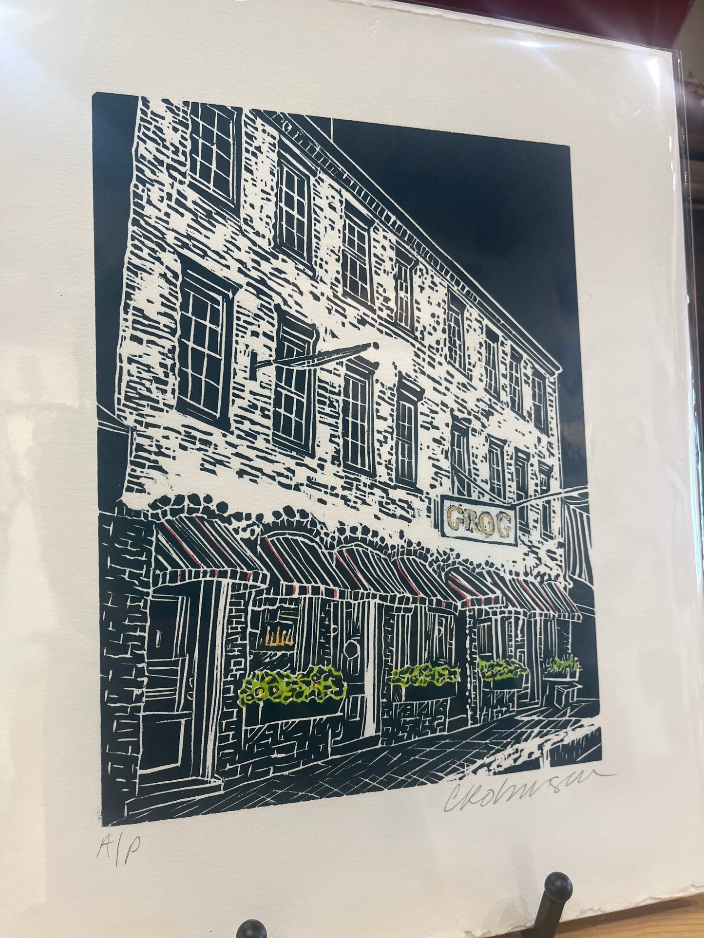 Chris Robinson | The Grog | Woodcut - Unframed HAND PAINTED