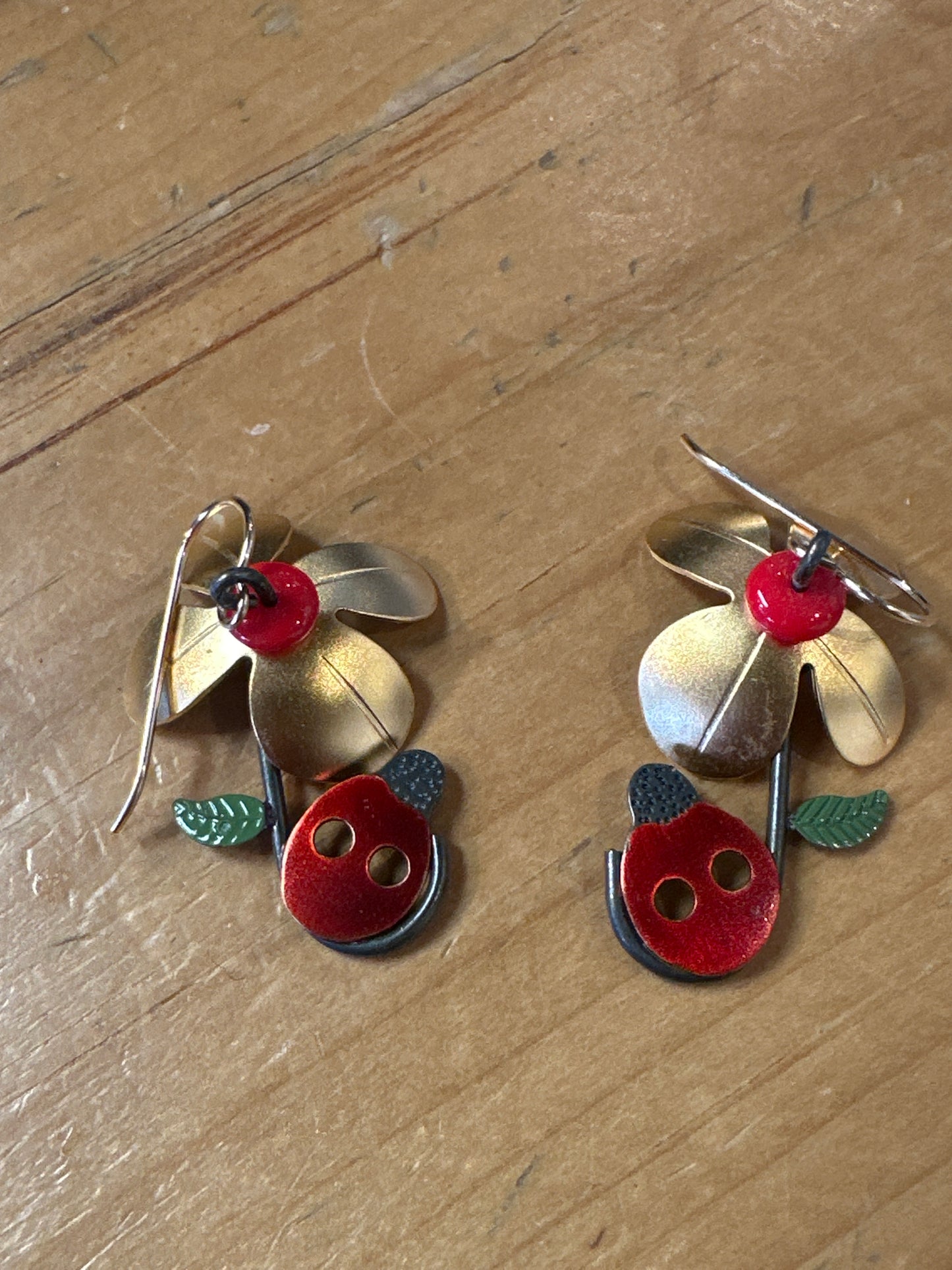 Ladybug Umbrella Earrings | Chickenscratch