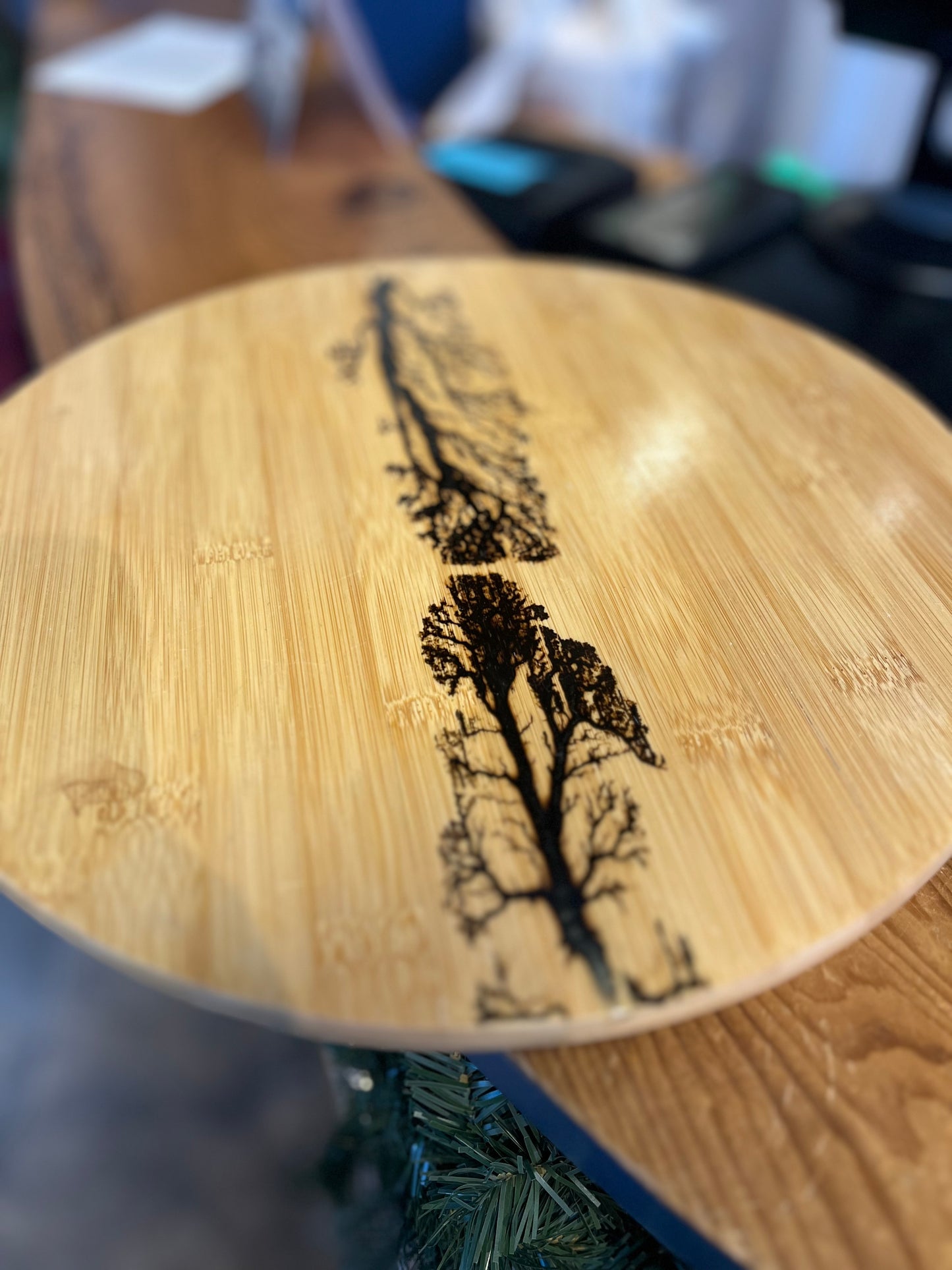 High Voltage Art | Bamboo Lazy Susan | Connor Mulholland