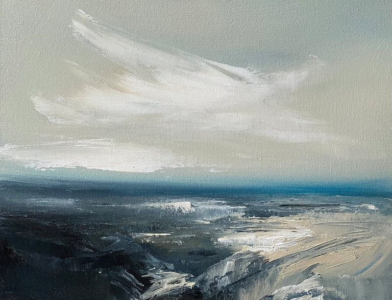 "Churning Sea~No.2" | Cara Gonier | Original acrylic-framed by Artist