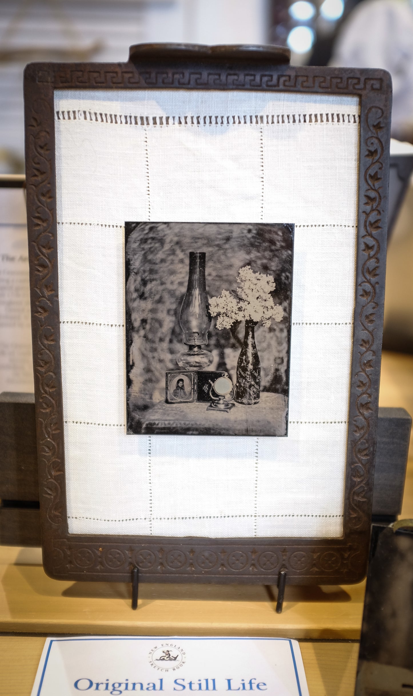 Original NESB Tintype | Still Life Quarter Plate | Cast Iron Pedal w/Linen