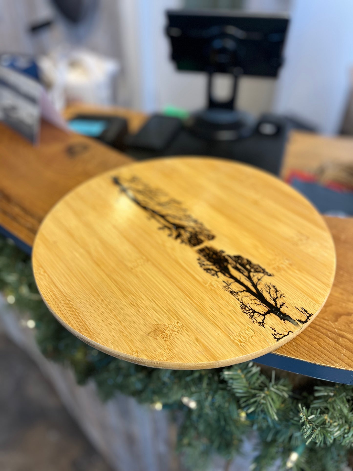 High Voltage Art | Bamboo Lazy Susan | Connor Mulholland