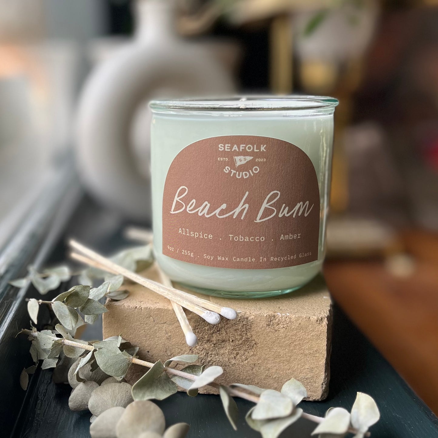 "Beach Bum" Candle | 10 oz in Recycled Glass
