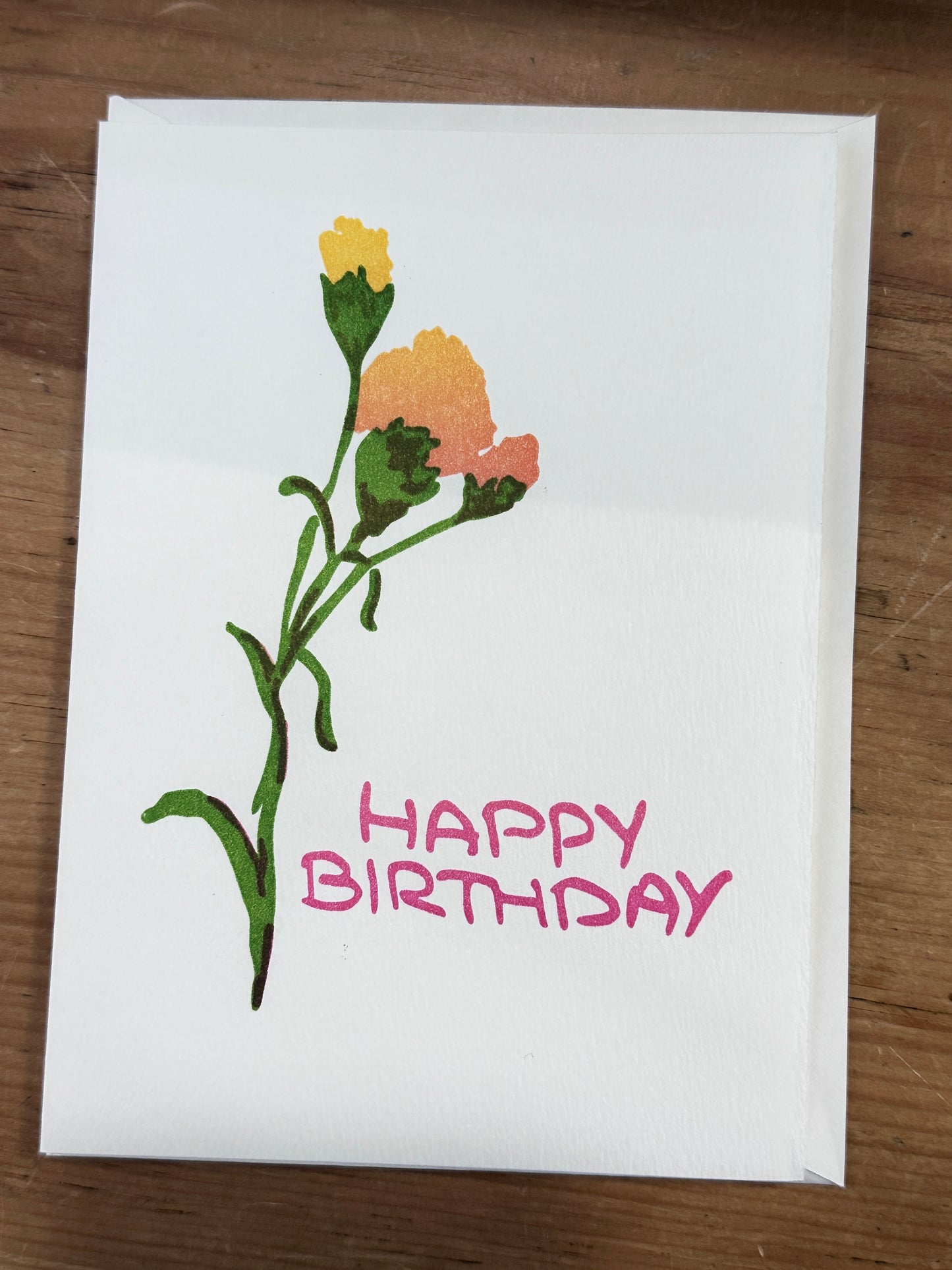Saturn Press | Birthday Carnation | Letterpress Card