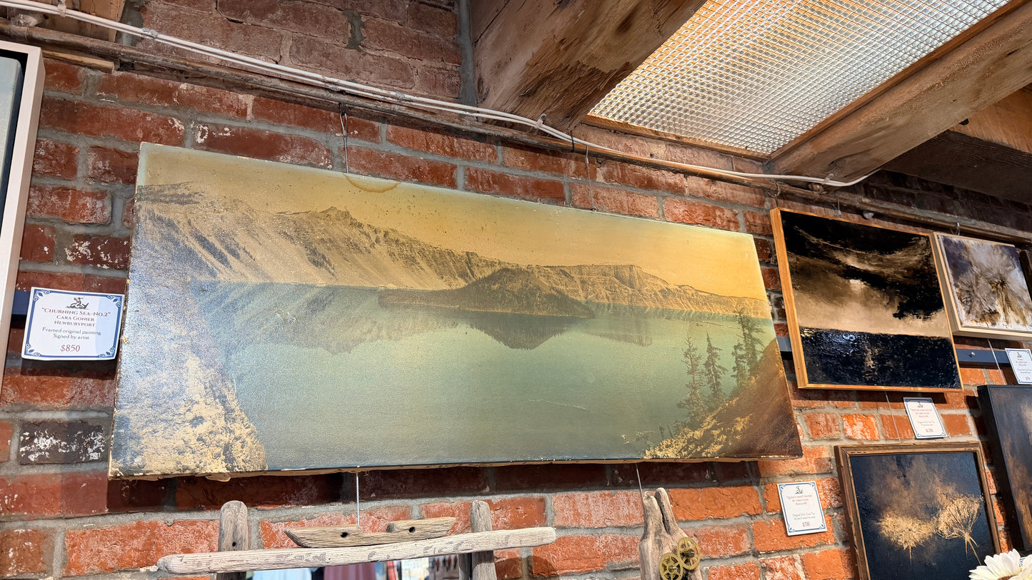 Clarence Winter - Crater Lake - 1915ish | Rare Colorized Photograph on Canvas