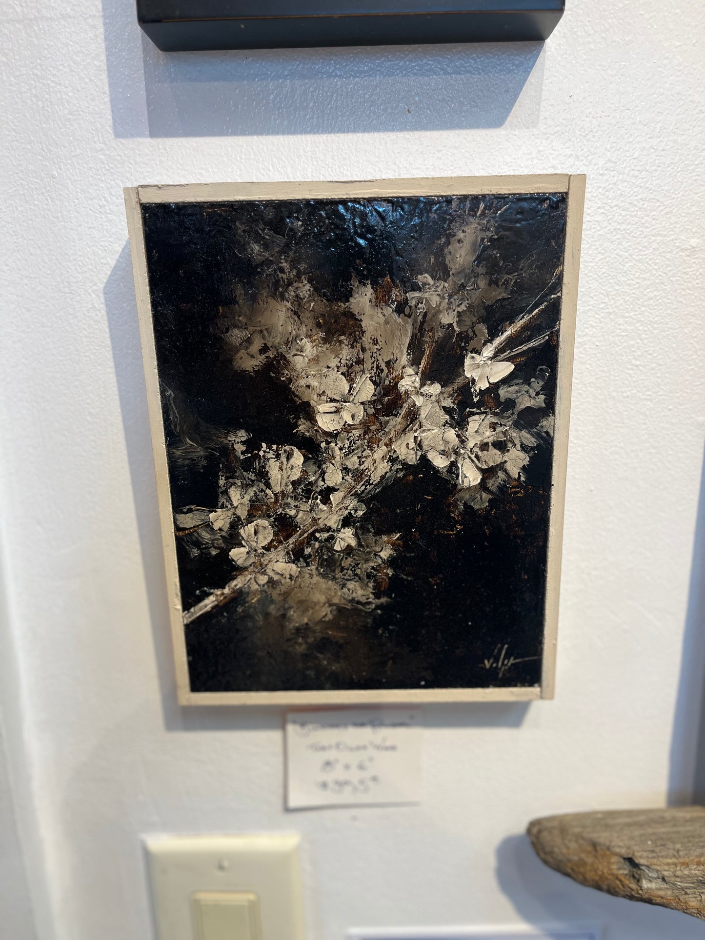 "Blooms for Rachel" | Tar, oil on wood| Chris Volpe