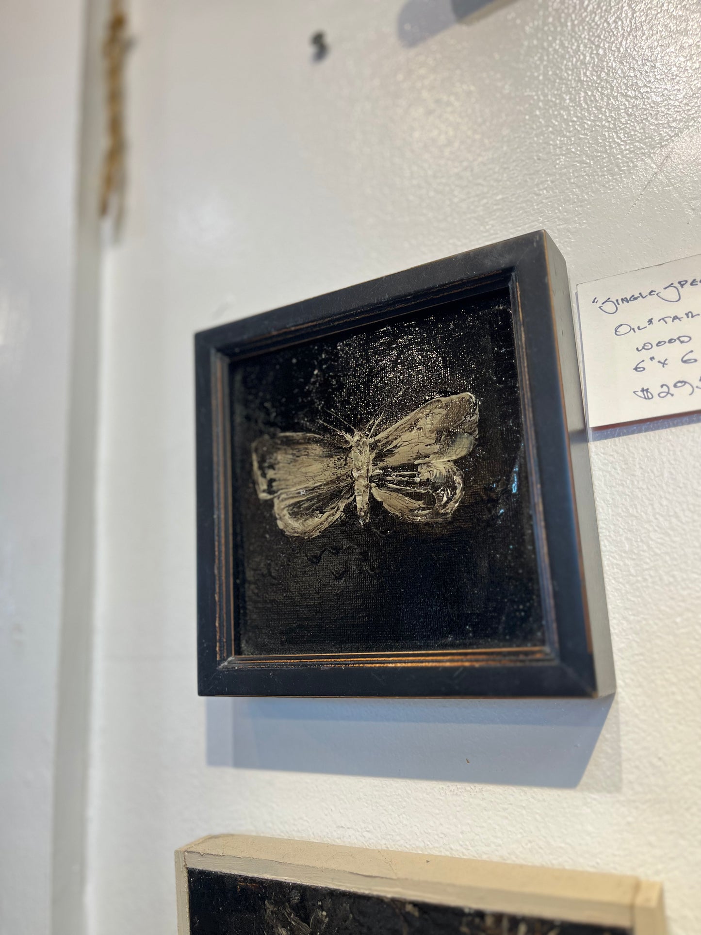 "Single Specimen" | Tar, oil, on wood panel, Framed | Chris Volpe