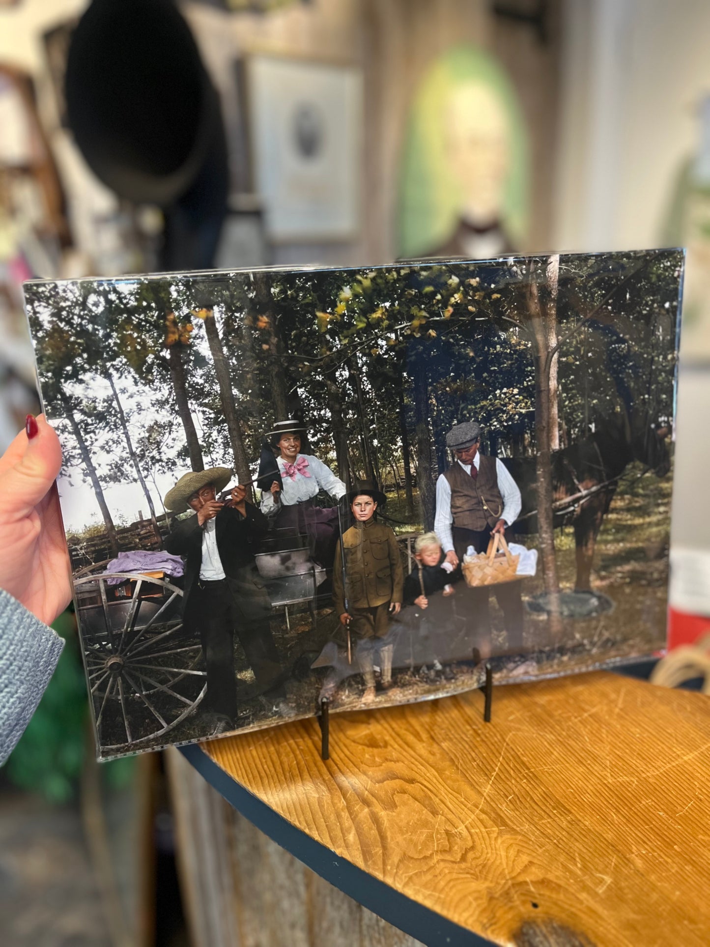 NH Woodland Adventure | Early 1900s | Giclee Print on Metal