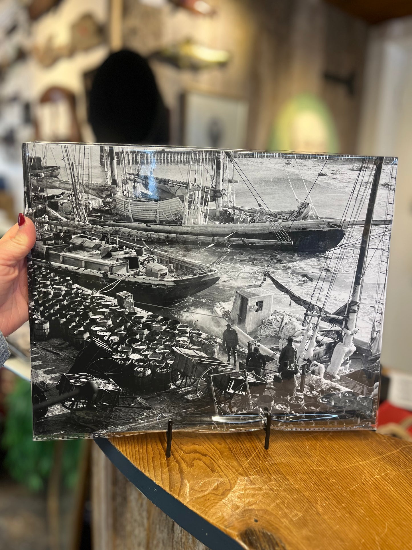 Boston Harbor Fishermen | NESB Giclee Print on metal