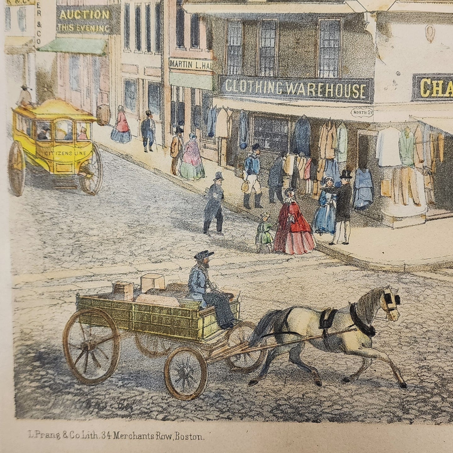 1861 Prang Lithograph | Dock Square Boston