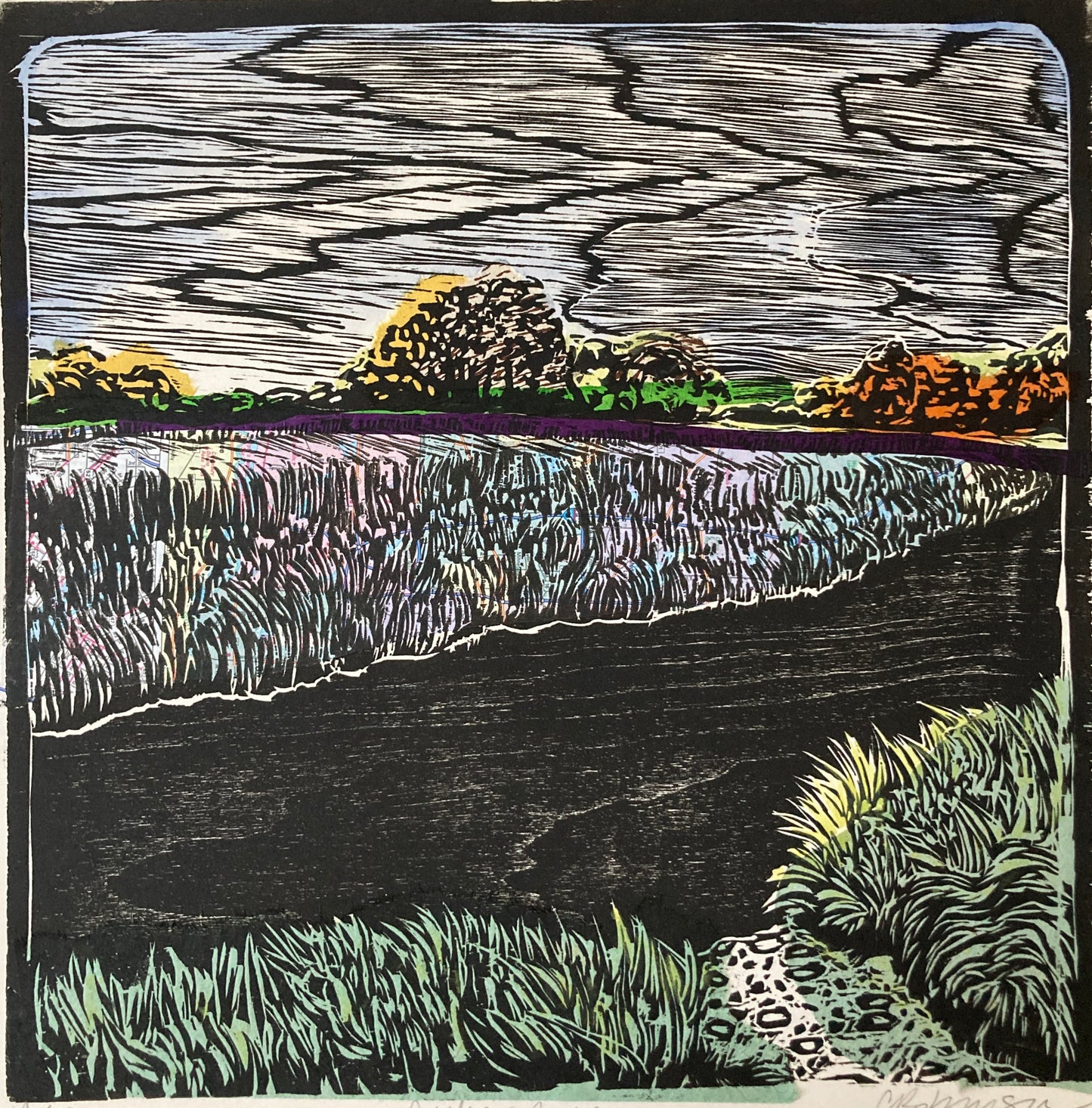 Chris Robinson | "Parker River" | Woodcut - Unframed