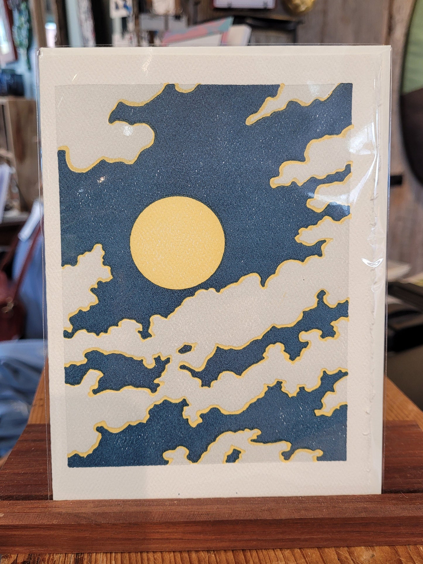 Saturn Press | Partly Cloudy | Letterpress Card