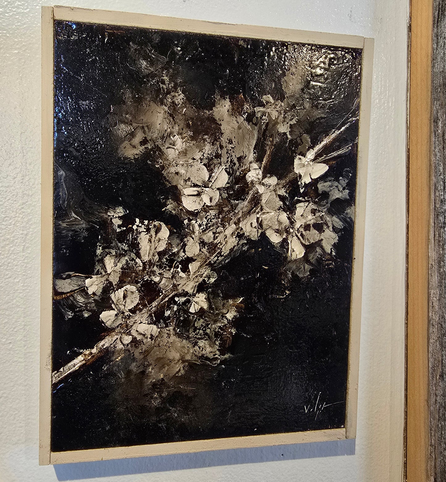 “Blossoms for Rachel” | Tar and Oils on Wood | Chris Volpe