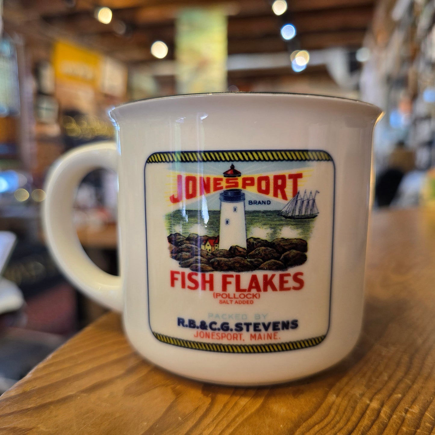 NE Cannery Series | Jonesport Fish Flakes | Ceramic Camper Mug