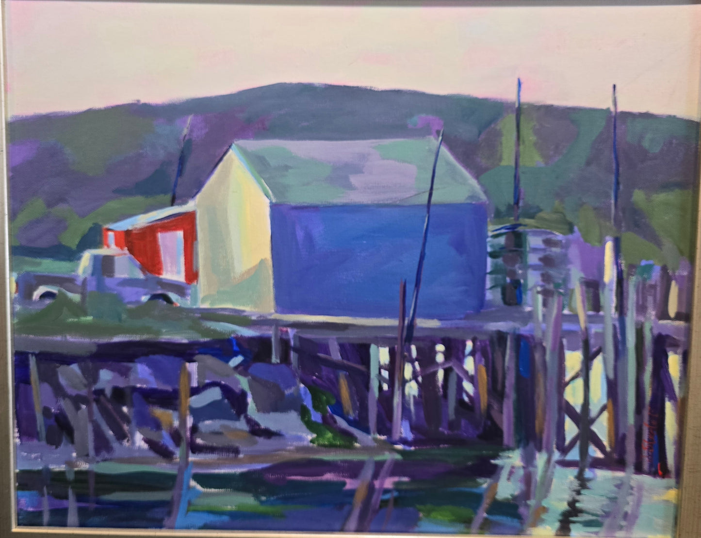 Jeannette Esposito | "On the Docks" | Framed Original 17x21