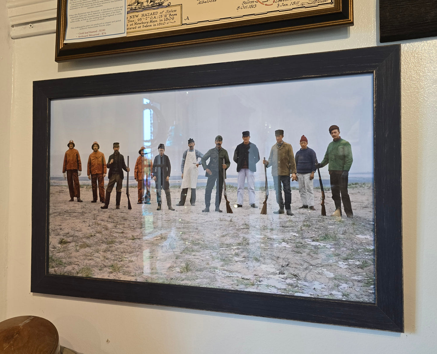 Workers of Plum Island l 1890s | Giclee Print | Weathered Blue Frame