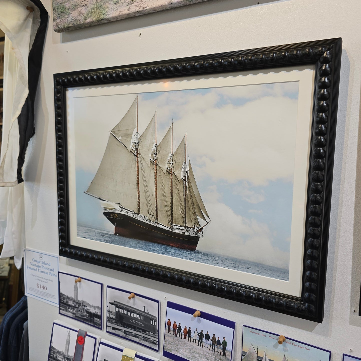 The Tifton | 4-Masted Schooner c1906ish| Beaded Frame NESB Archival Giclee Print