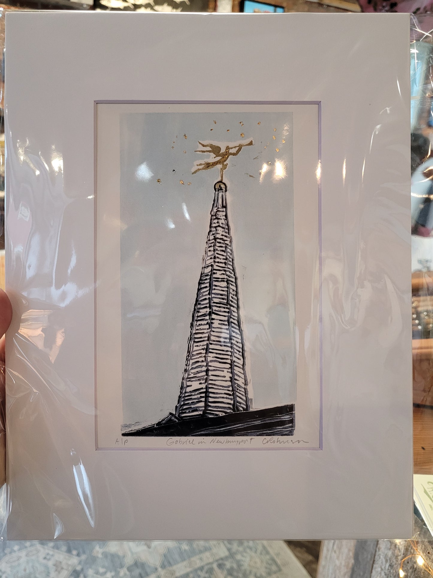 Chris Robinson | "Gabriel in Newburyport" | Linocut - Unframed