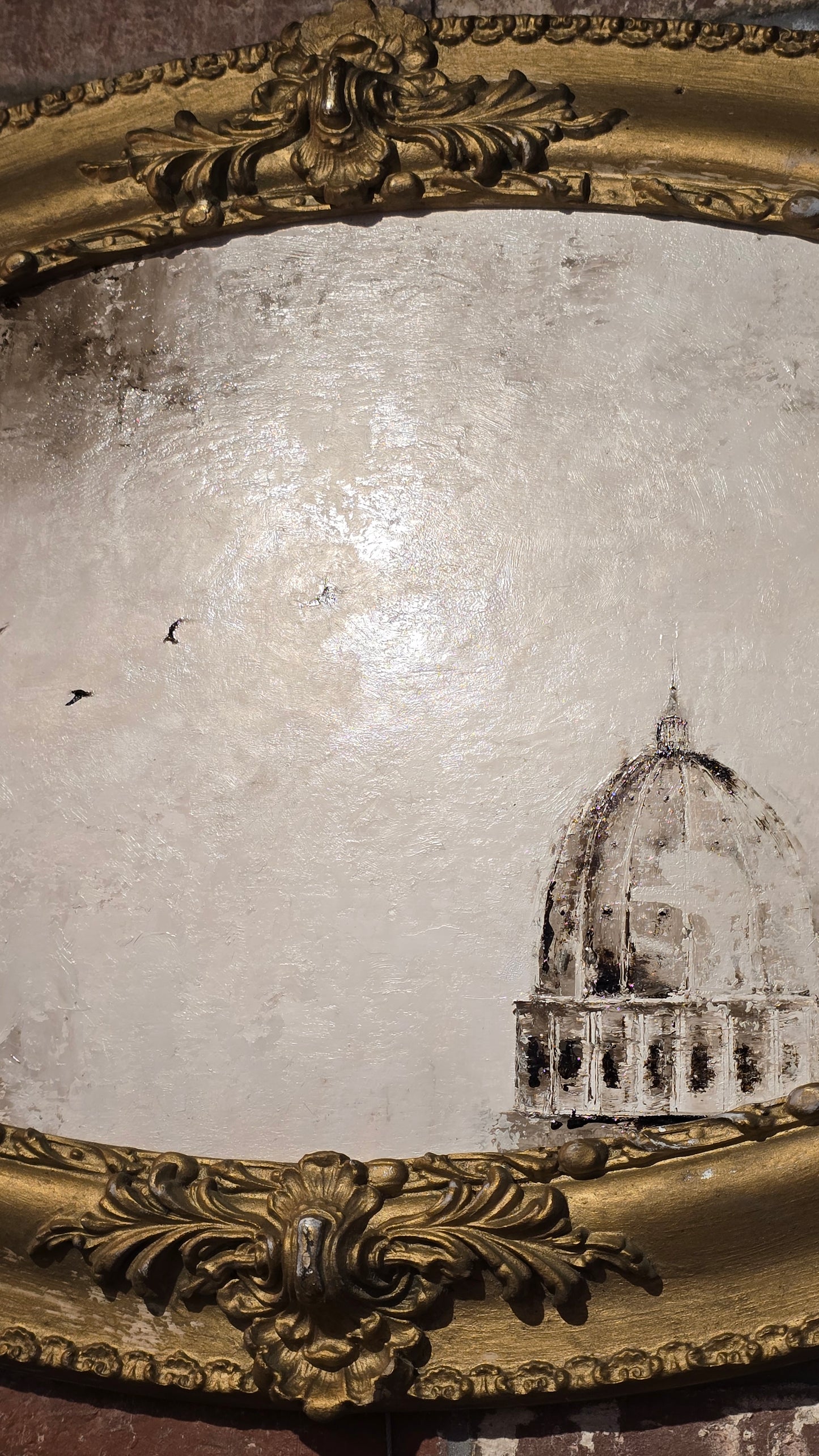 “Sanctus" | Original Tar & Oil work in Antique frame | Chris Volpe