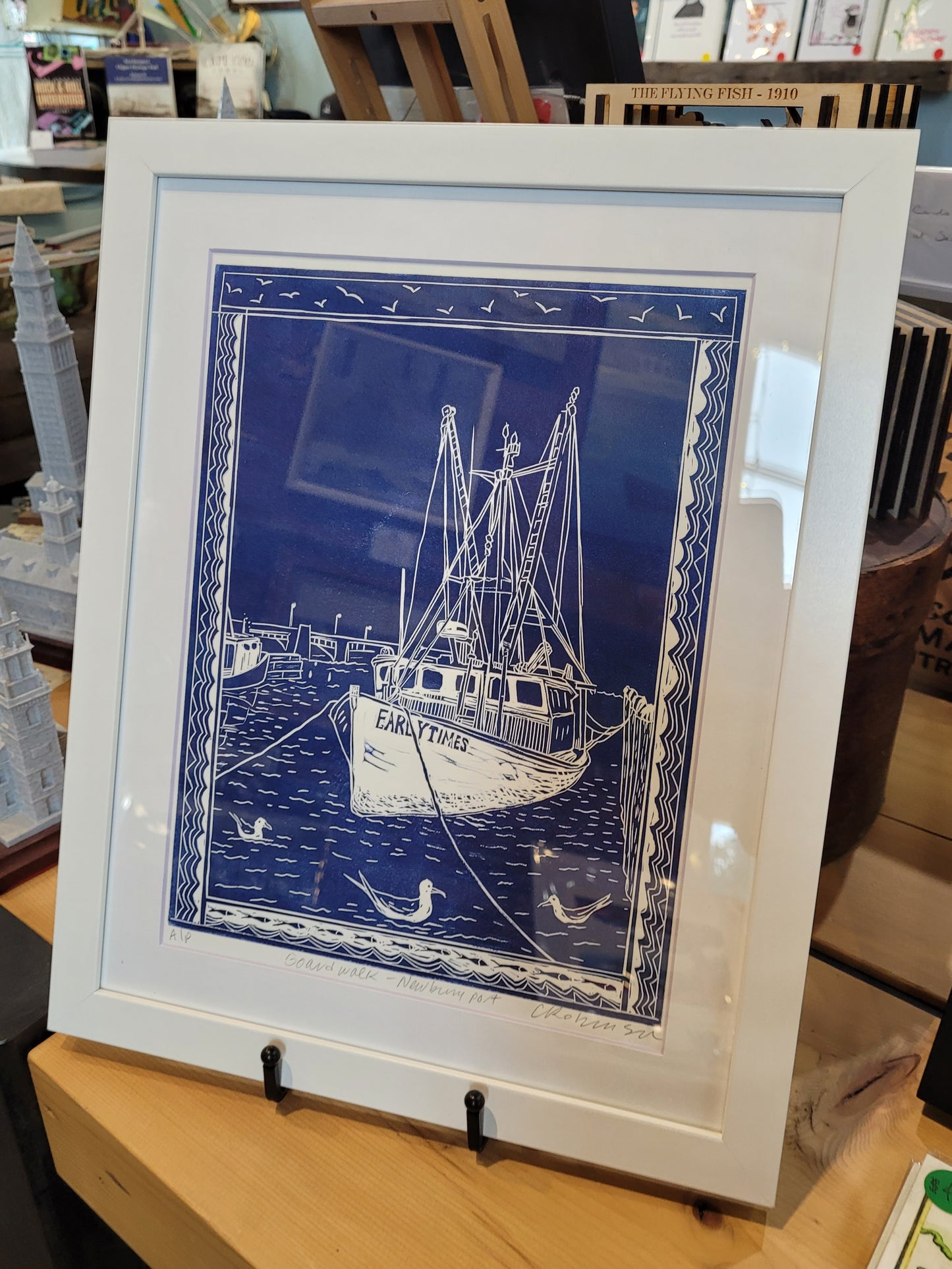 Chris Robinson | Early Times NBPT Boardwalk | Linocut - Framed