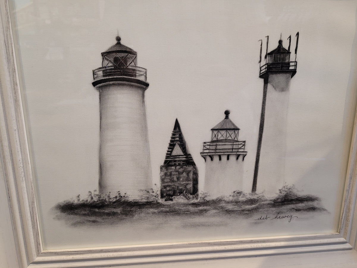 “Guides of the Merrimack” | Original Framed Charcoal | Deb Hewey