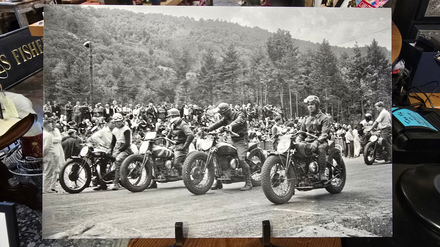 Laconia Motorcycle Rally l 1940s | Giclee Print on metal