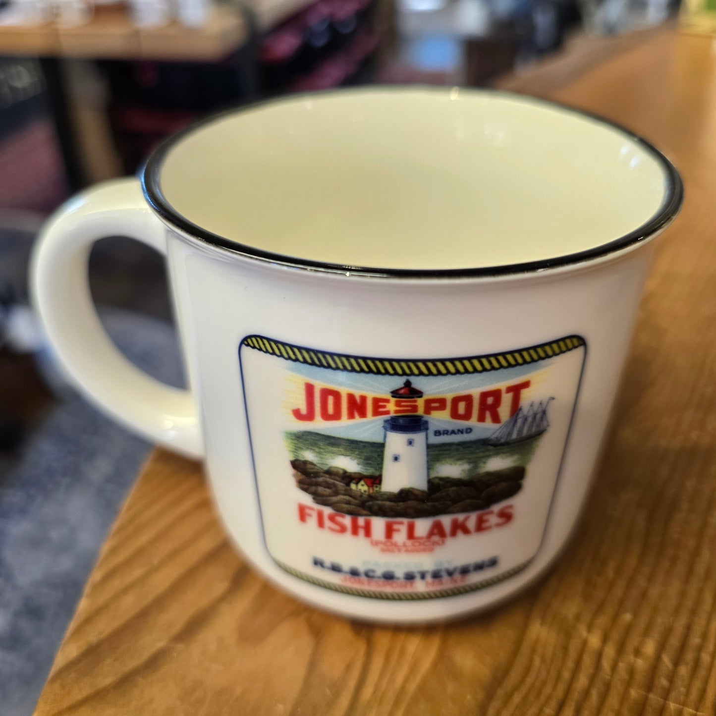 NE Cannery Series | Jonesport Fish Flakes | Ceramic Camper Mug