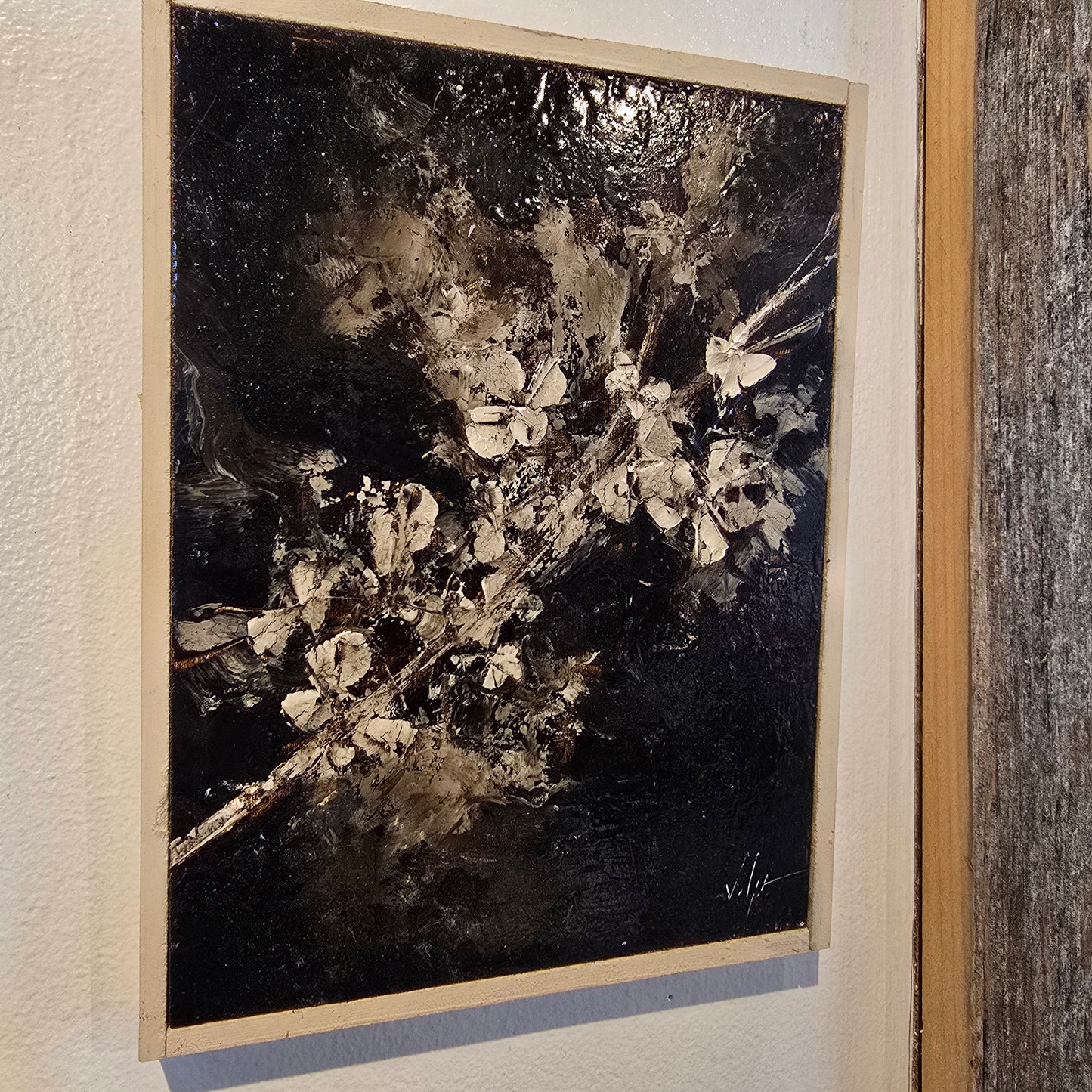 “Blossoms for Rachel” | Tar and Oils on Wood | Chris Volpe