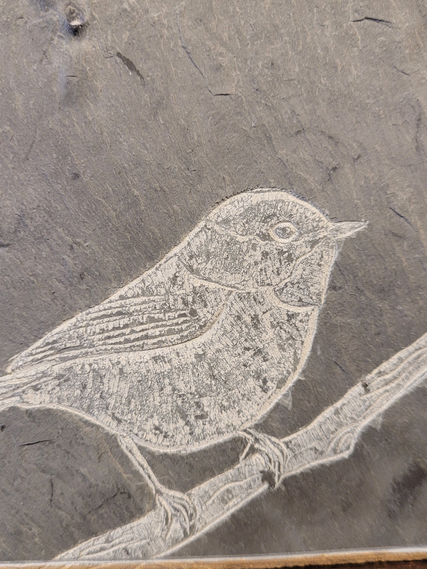Bird Carved on Square Slate | Updike