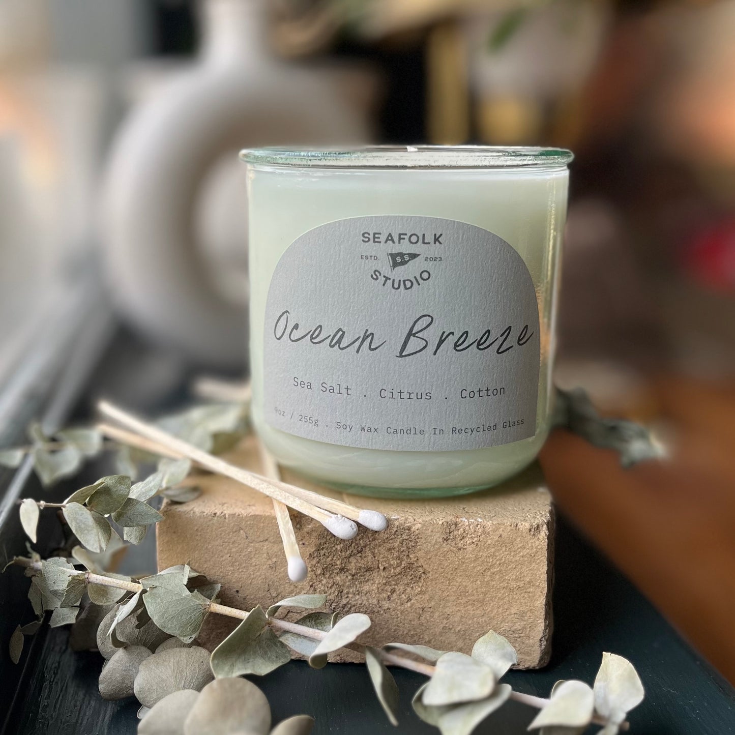 "Ocean Breeze" Candle | 10 oz in Recycled Glass