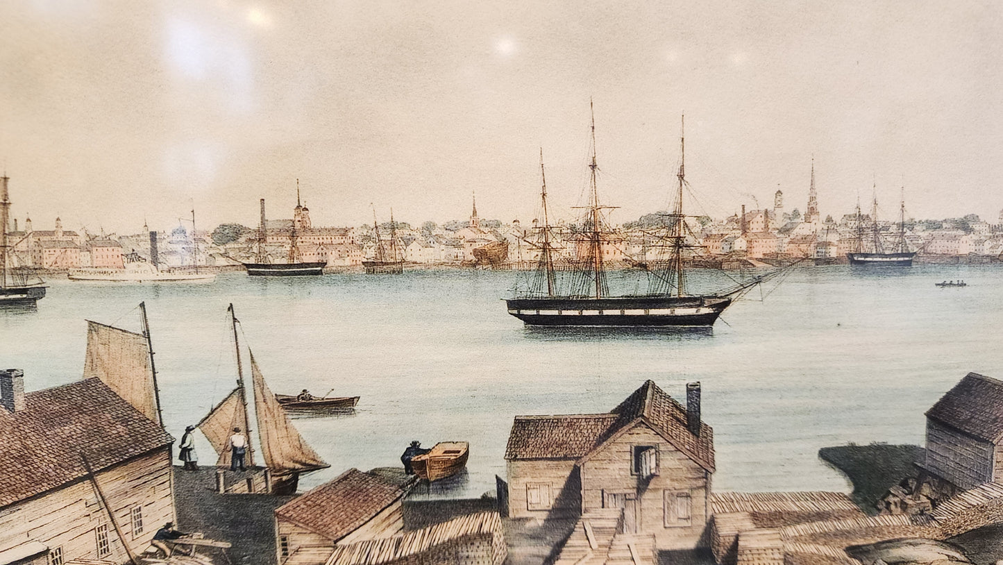 1848 Lithograph | Giclee Print | "View of Newburyport" by FH Lane