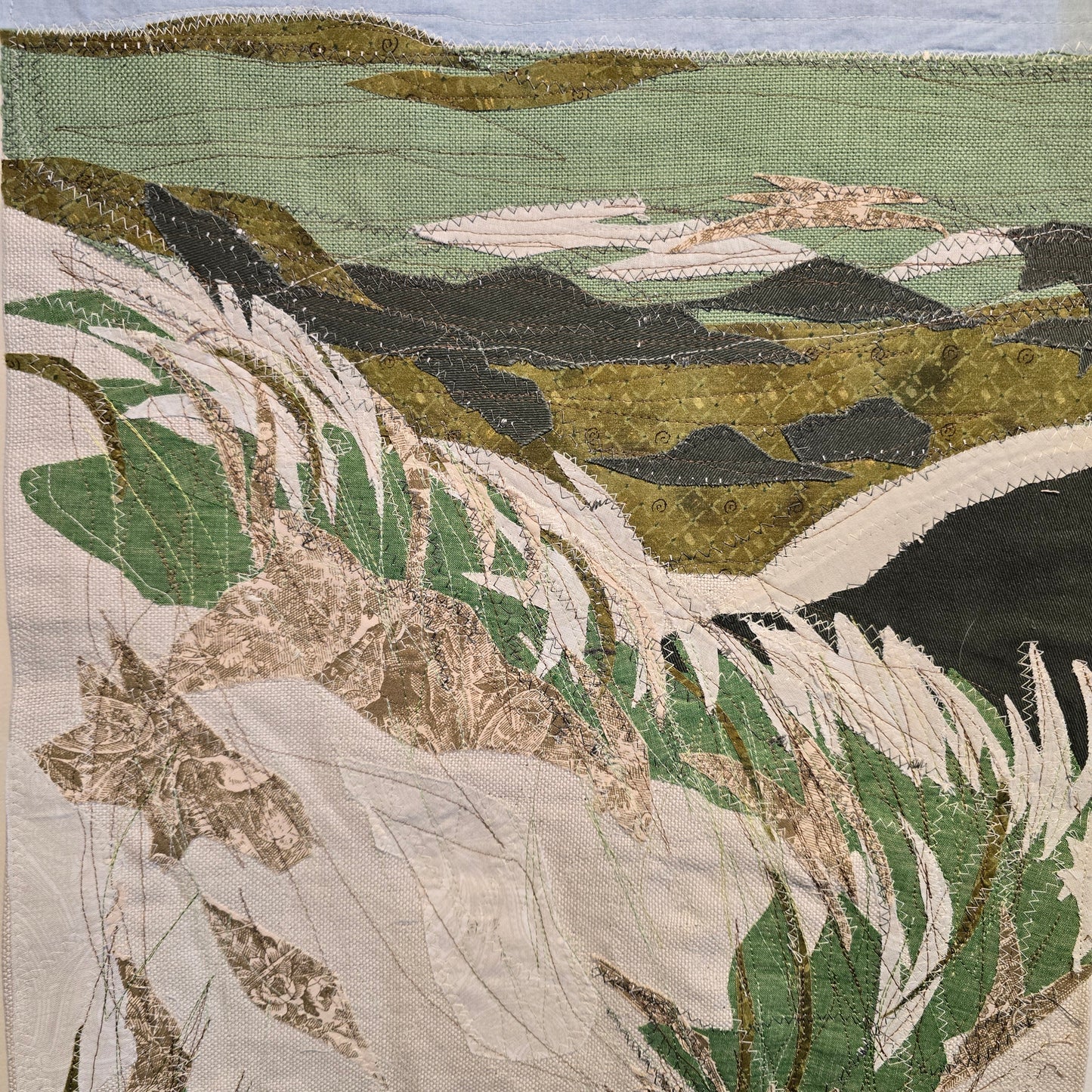 "The Great Marsh" Tapestry | Reclaimed Fabrics Art by DUO