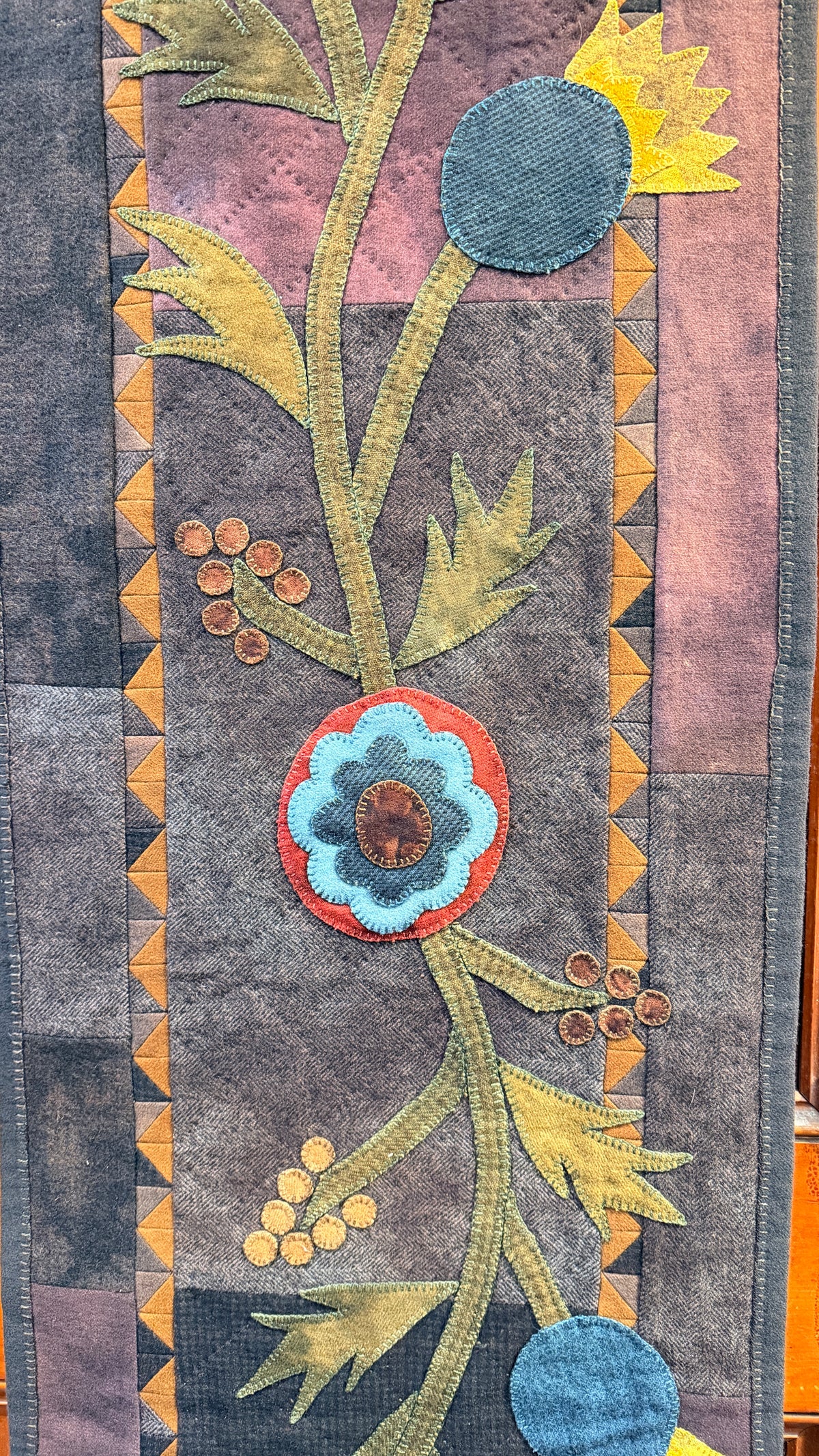 Hand-Crafted & Hand Stitched Felted Table Runner | NE Estate Treasure