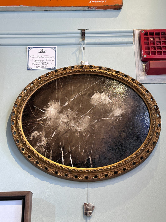 “Summer, Through the Looking Glass” | Original Coal Tar & Oils Painting in Antique Frame | Chris Volpe
