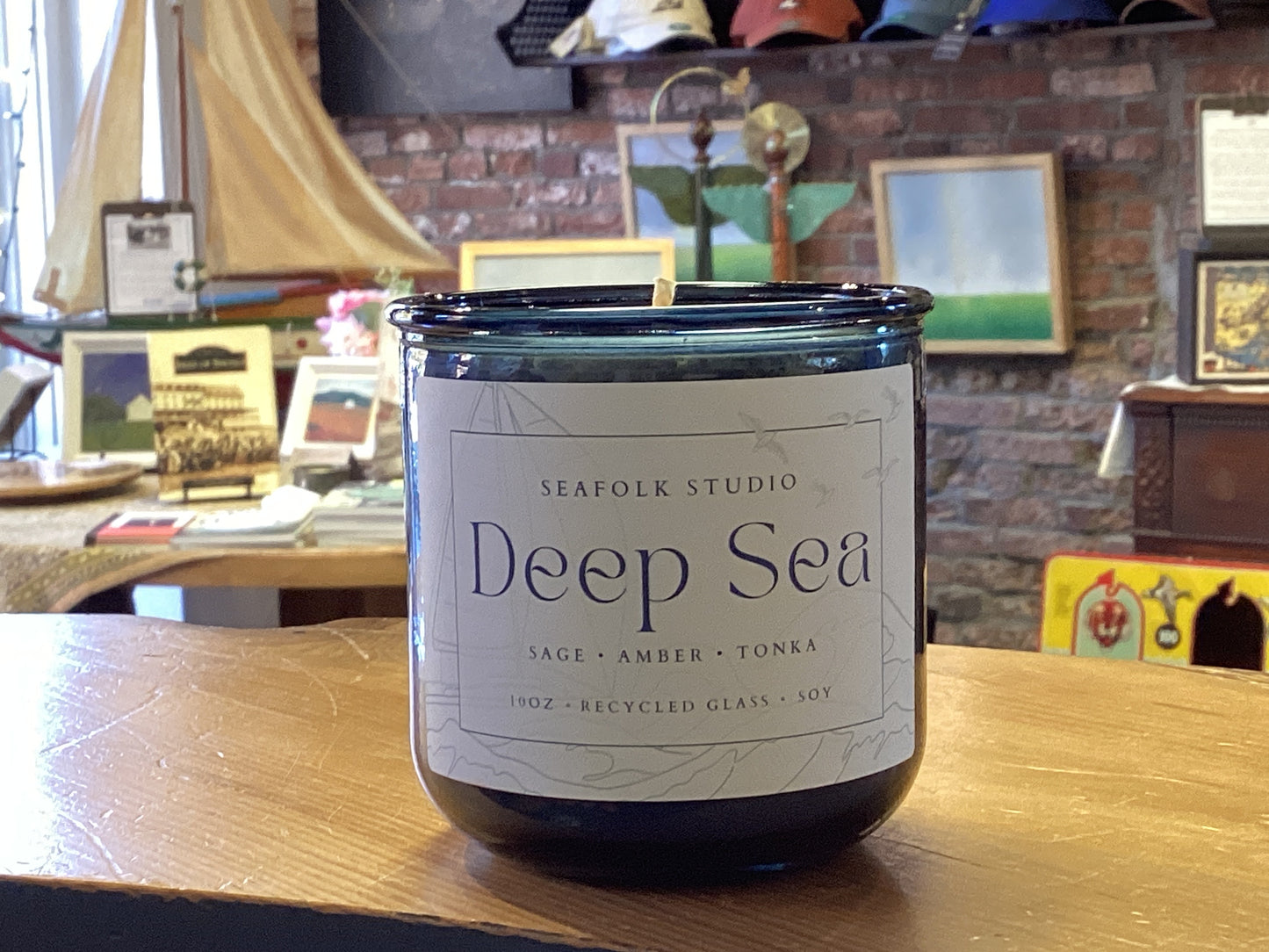 “Deep Sea” Candle | 10 oz in Recycled Glass