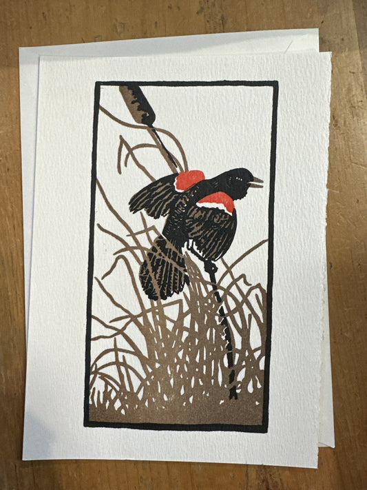 Saturn Press | Red Wing Blackbird | Letterpress Card