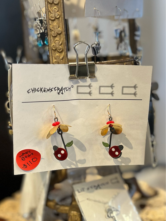 Ladybug Umbrella Earrings | Chickenscratch