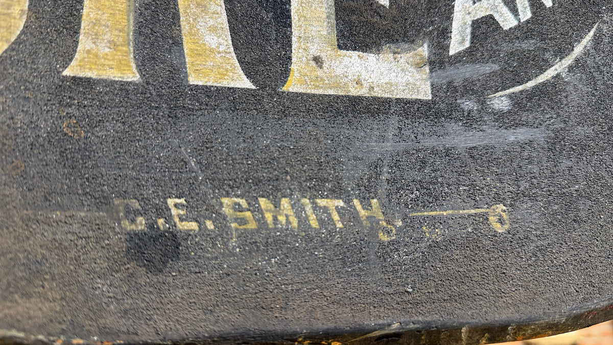 E.Caldwell Double-Sided Smaltz Sign | Late 19th Century