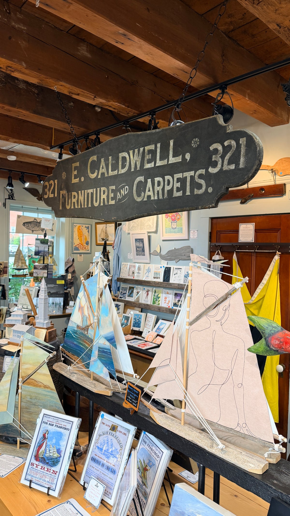 E.Caldwell Double-Sided Smaltz Sign | Late 19th Century