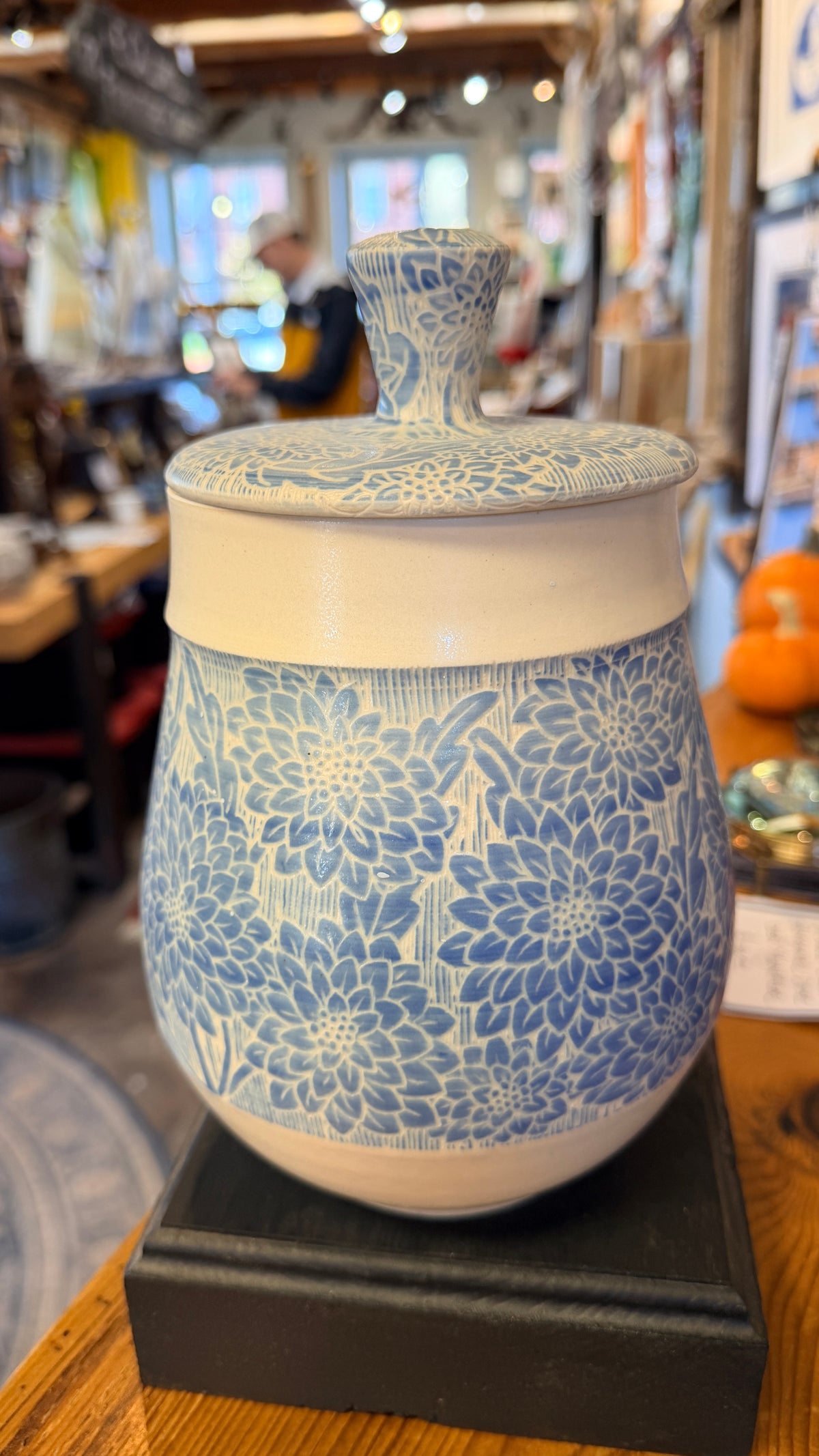 Light Blue Zinnia Jar | Lori Rollason