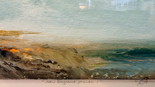 "New England Marsh l" Original Framed Painting by Cara Gonier | 12 x 9.5