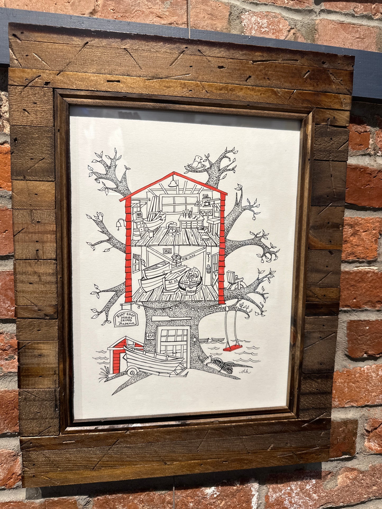 Lowell’s Tree House | Original Framed | Deb Hewey